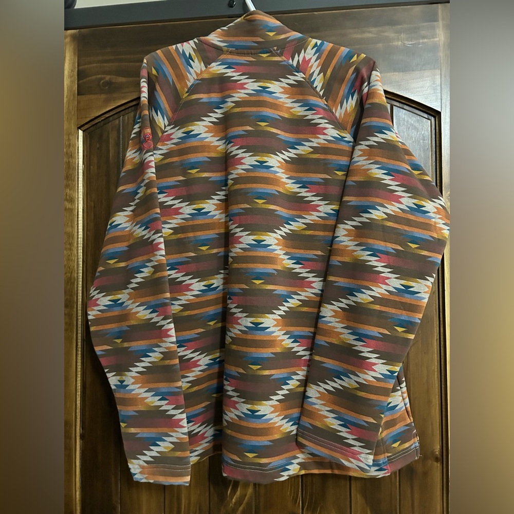 Ariat Women’s 1/4 Button Pullover Multicolor Patterned Shirt - Picture 4 of 6